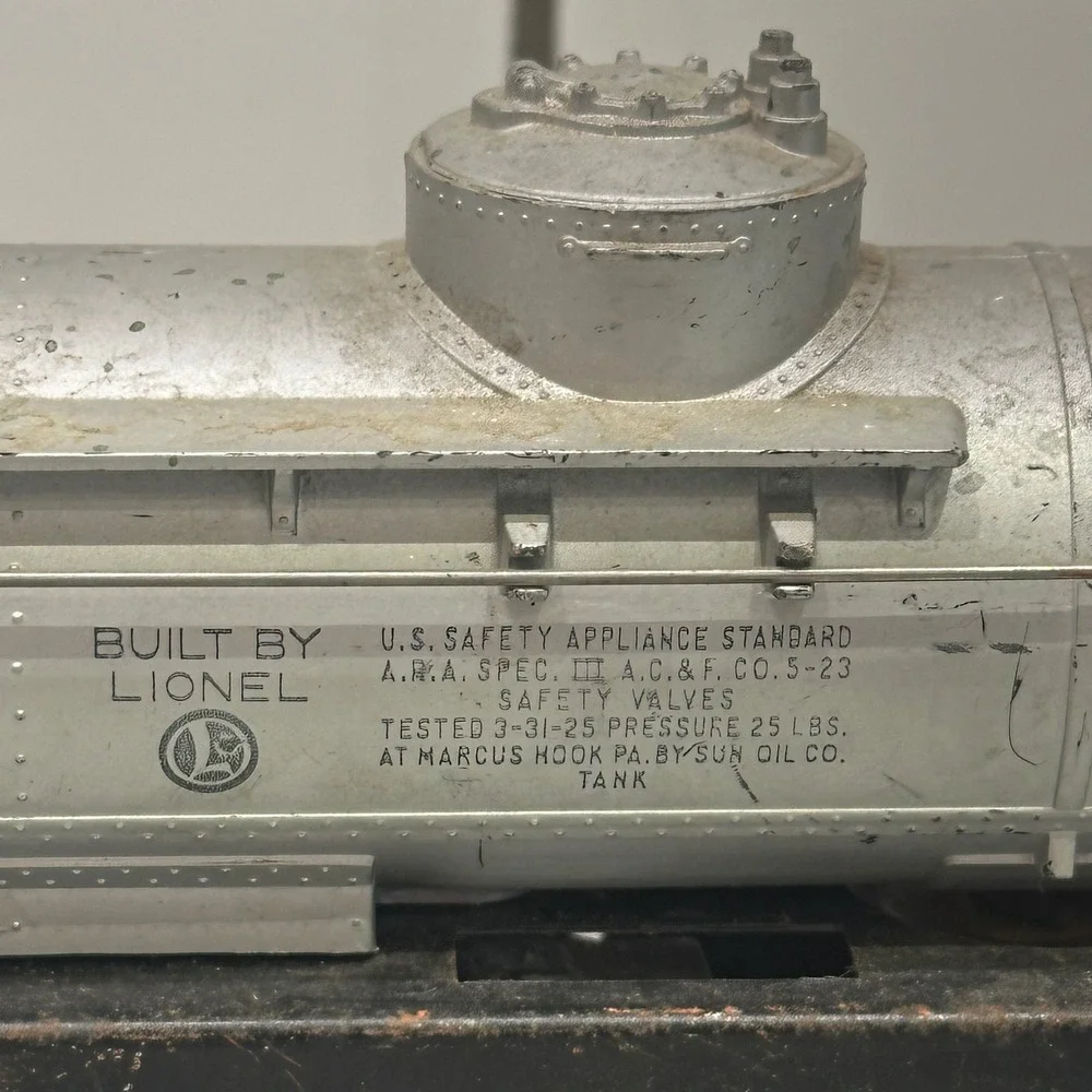 Lionel Unisex Sunoco Tank Car Silver 8000 Gallon‎ Double Dome Vintage O Gauge